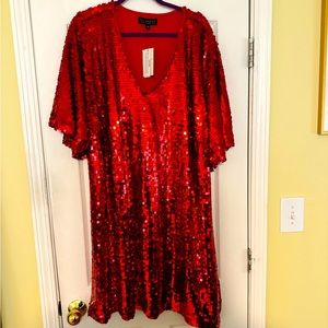 Eloquii Red Sequins Dress Size 26